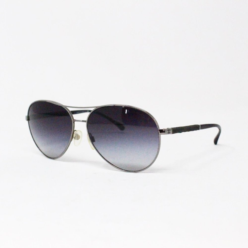 CHANEL #35401 Black Aviator Sunglasses